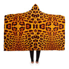 hooded blanket with 3D leopard print
