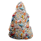 Hoodie Blanket with Floral Birds Embroidery