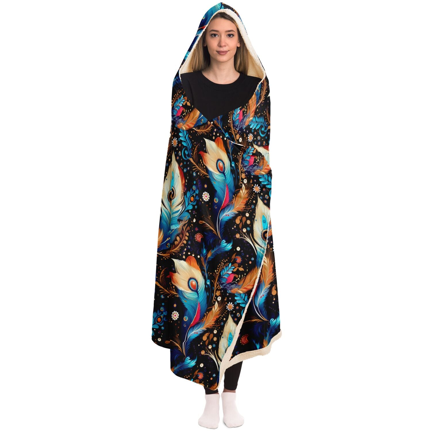Wearable blanket with Western Boho print