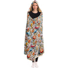floral birds print wearable blanket