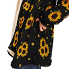 Sunflowers Luxe Fashionable Cloak with Hood - ELIVIOR