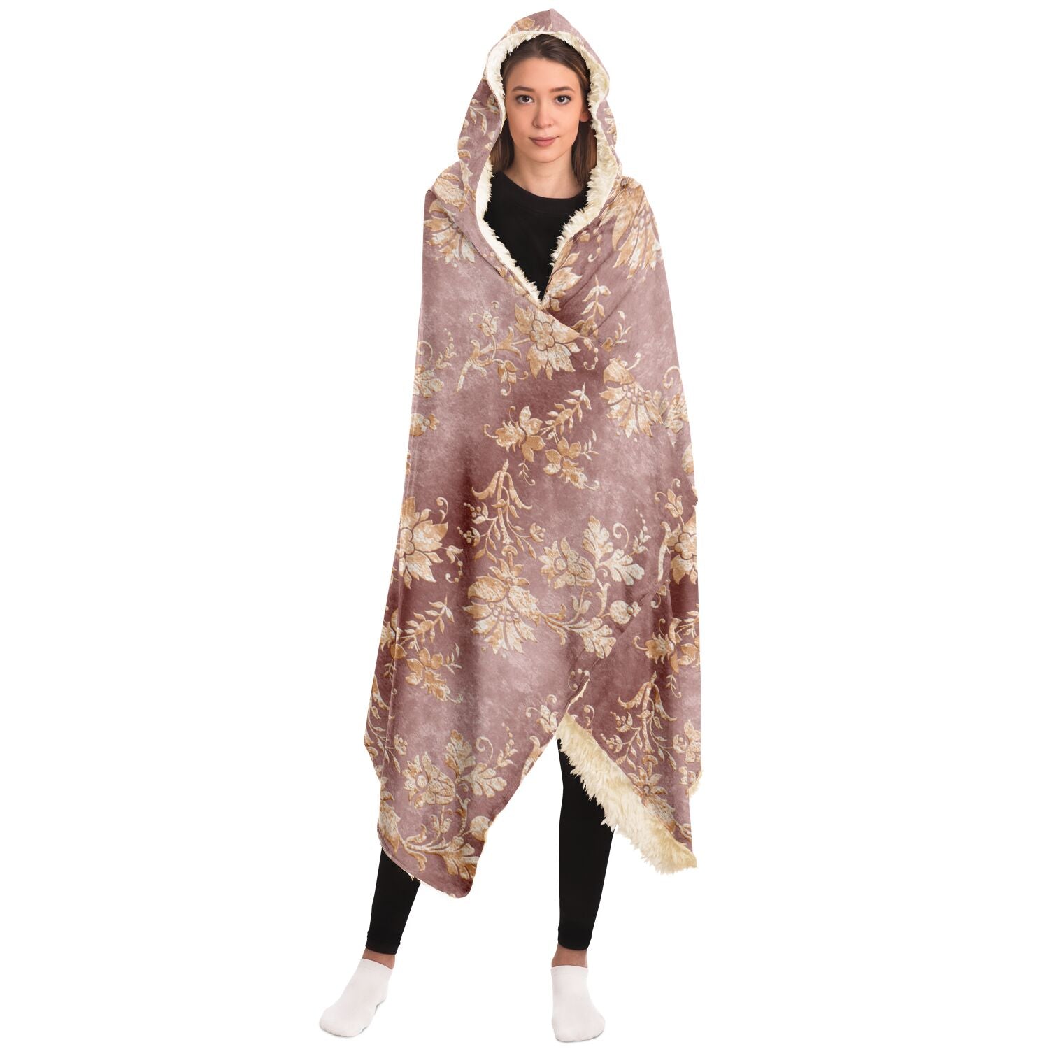 rose gold hooded blanket
