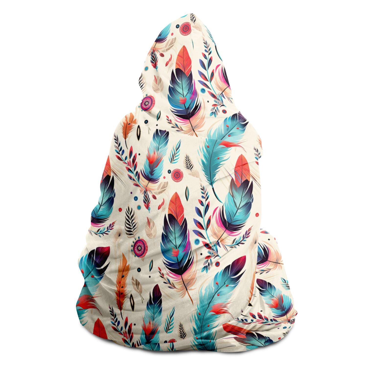 Cozy wearable blanket hoodie with Western Boho chic print