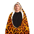 comfy hooded blanket with leopard print