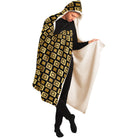 black and gold geometric pattern wearable blanket for men