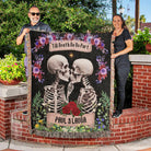 Custom Goth Wedding Skeletons Blanket