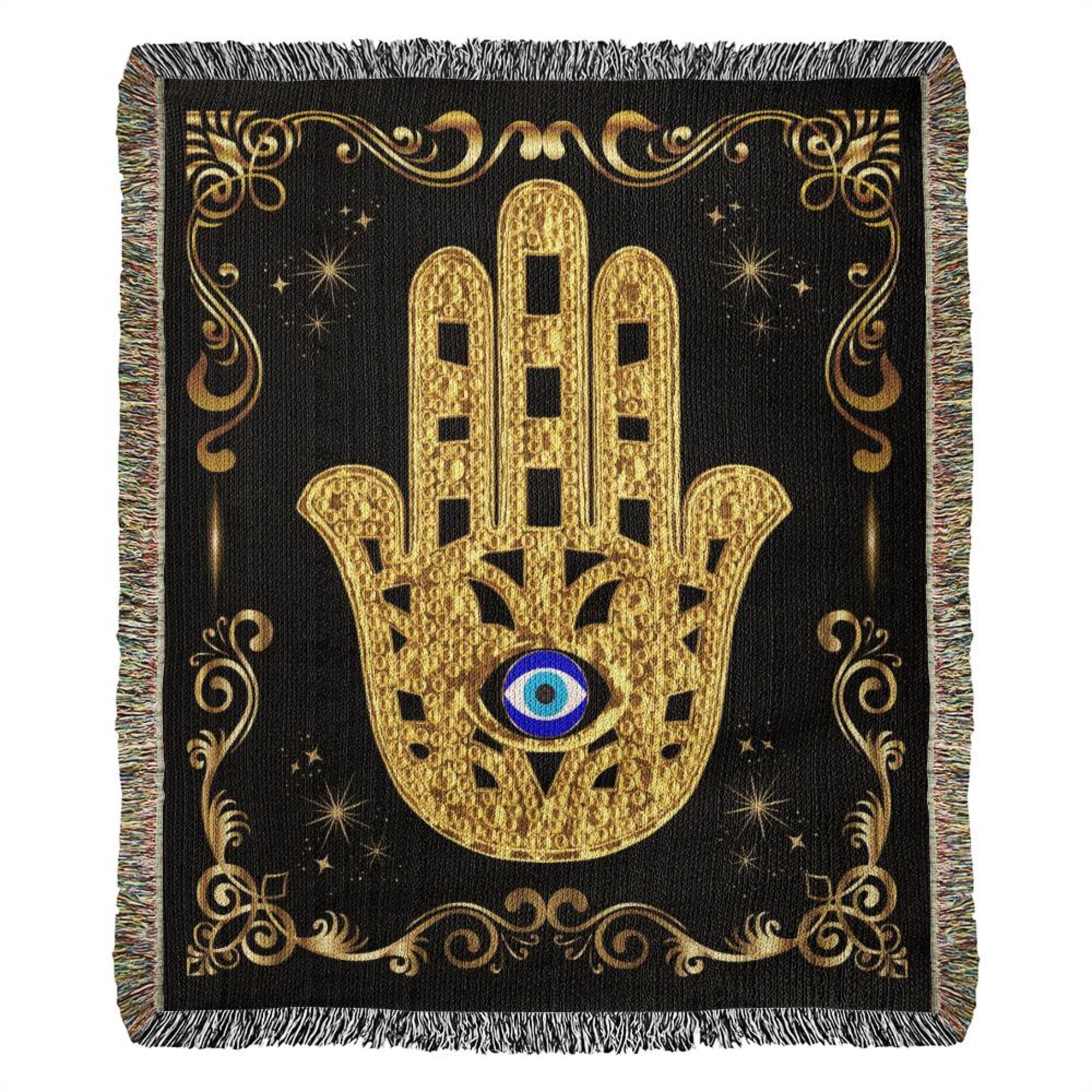 Hamsa Evil Eye Blanket Throw