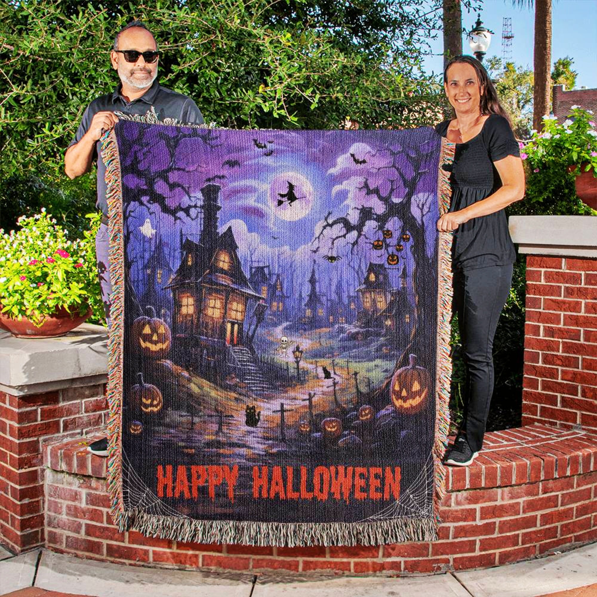 Halloween Tapestry Woven Blanket Throw