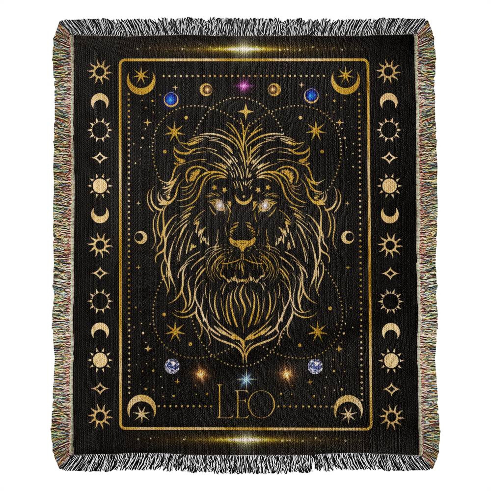 Leo Zodiac Astrology Gift Woven Throw Blanket