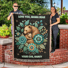 Mama Bear Boho Blanket Gift for Mom Birthday