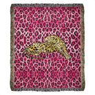 Pink Leopard Print Woven Throw Blanket