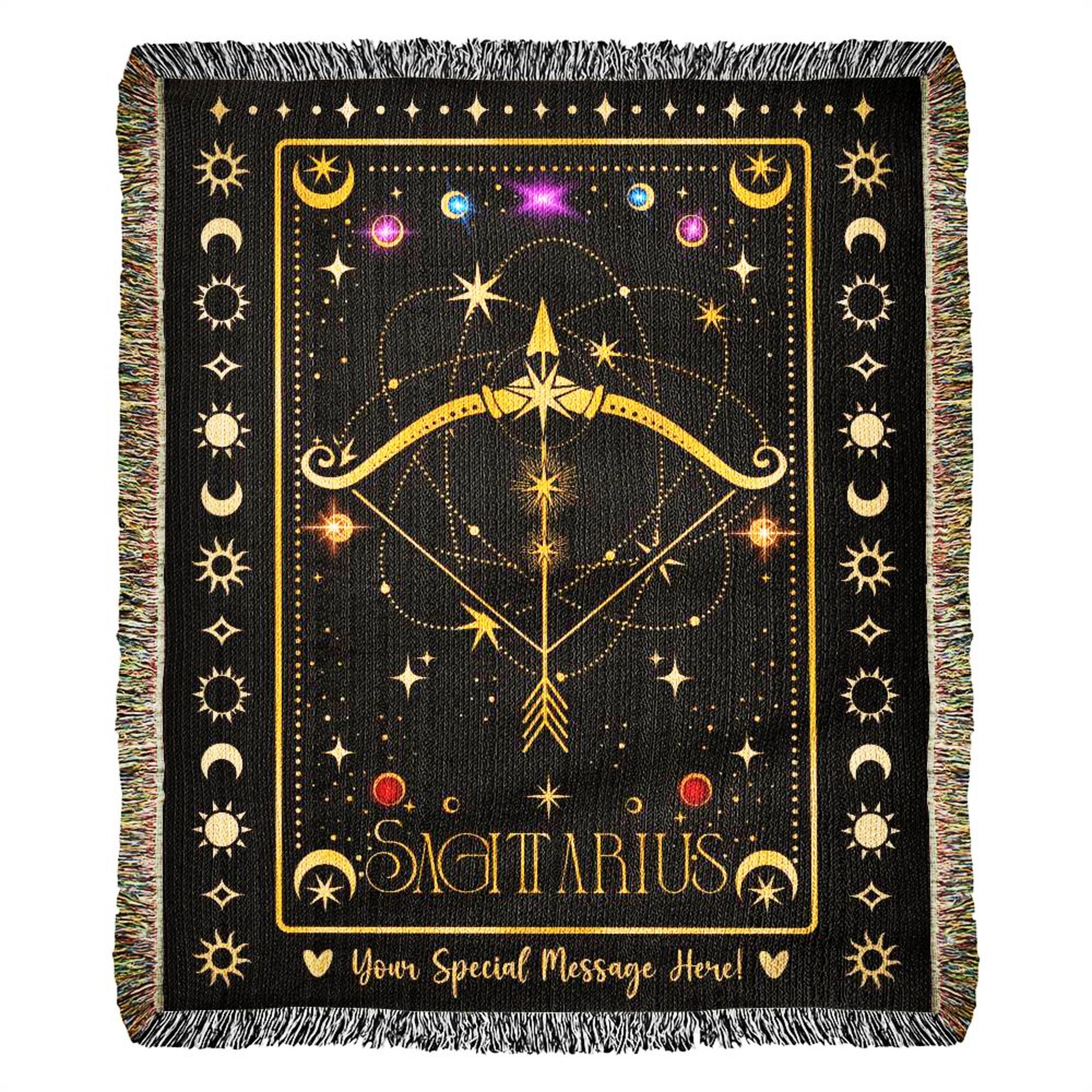 Personalized Sagittarius Gifts - Woven Blanket