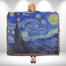 Starry Night Artwork Woven Tapestry Blanket