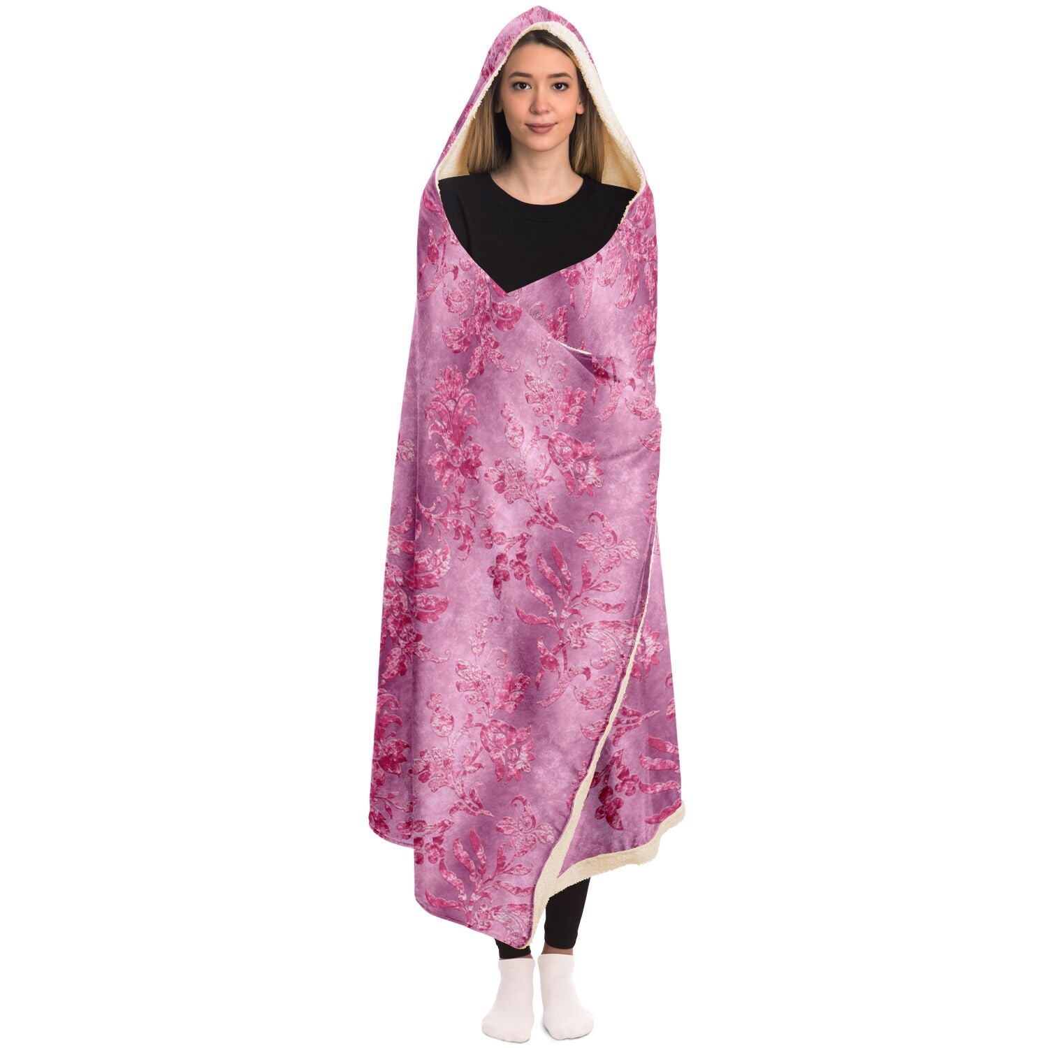 pink blanket hoodie for women