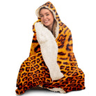 comfy hooded blanket with leopard print