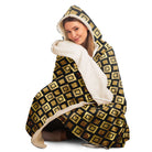 black gold geometric pattern hoodie blanket