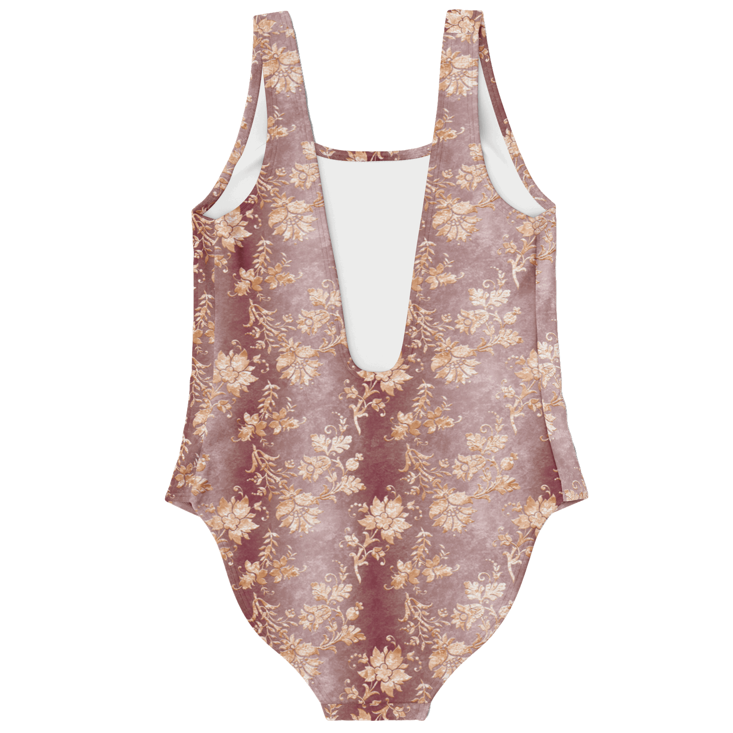Champagne Damask Velvet Pattern One Piece Swimsuit - ELIVIOR