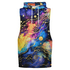 Drop Arm Hoodie with Bold Abstract Celestial Print - ELIVIOR