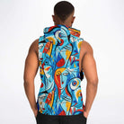 Picasso Fashion Drop Arm Sleeveless Hoodie - ELIVIOR