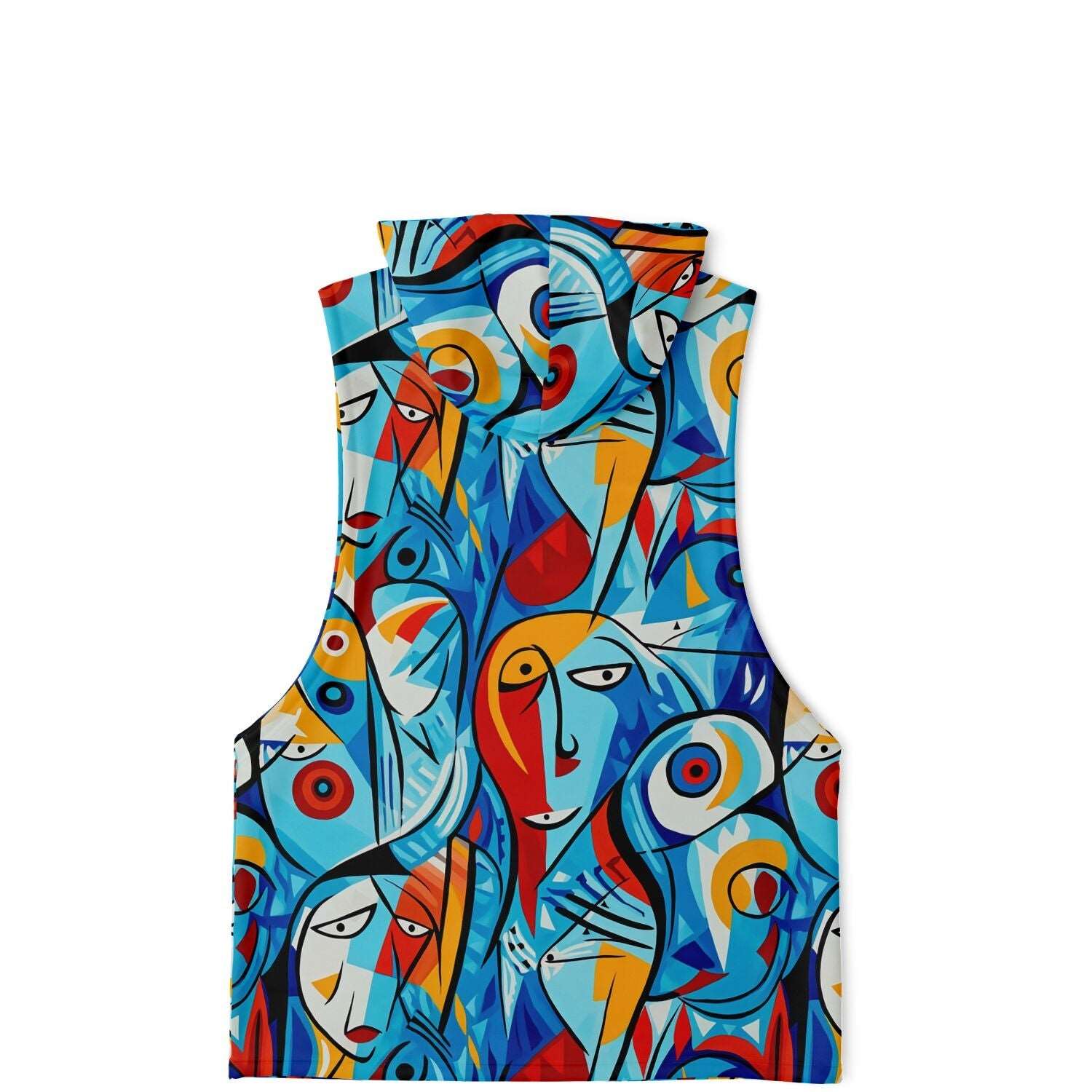 Picasso Fashion Drop Arm Sleeveless Hoodie - ELIVIOR