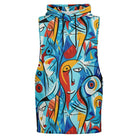 Picasso Fashion Drop Arm Sleeveless Hoodie - ELIVIOR