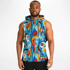 Picasso Fashion Drop Arm Sleeveless Hoodie - ELIVIOR
