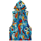 Picasso Fashion Drop Arm Sleeveless Hoodie - ELIVIOR