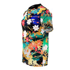 Japanese Chiyogami Flowers Print Colorful T-Shirt - ELIVIOR