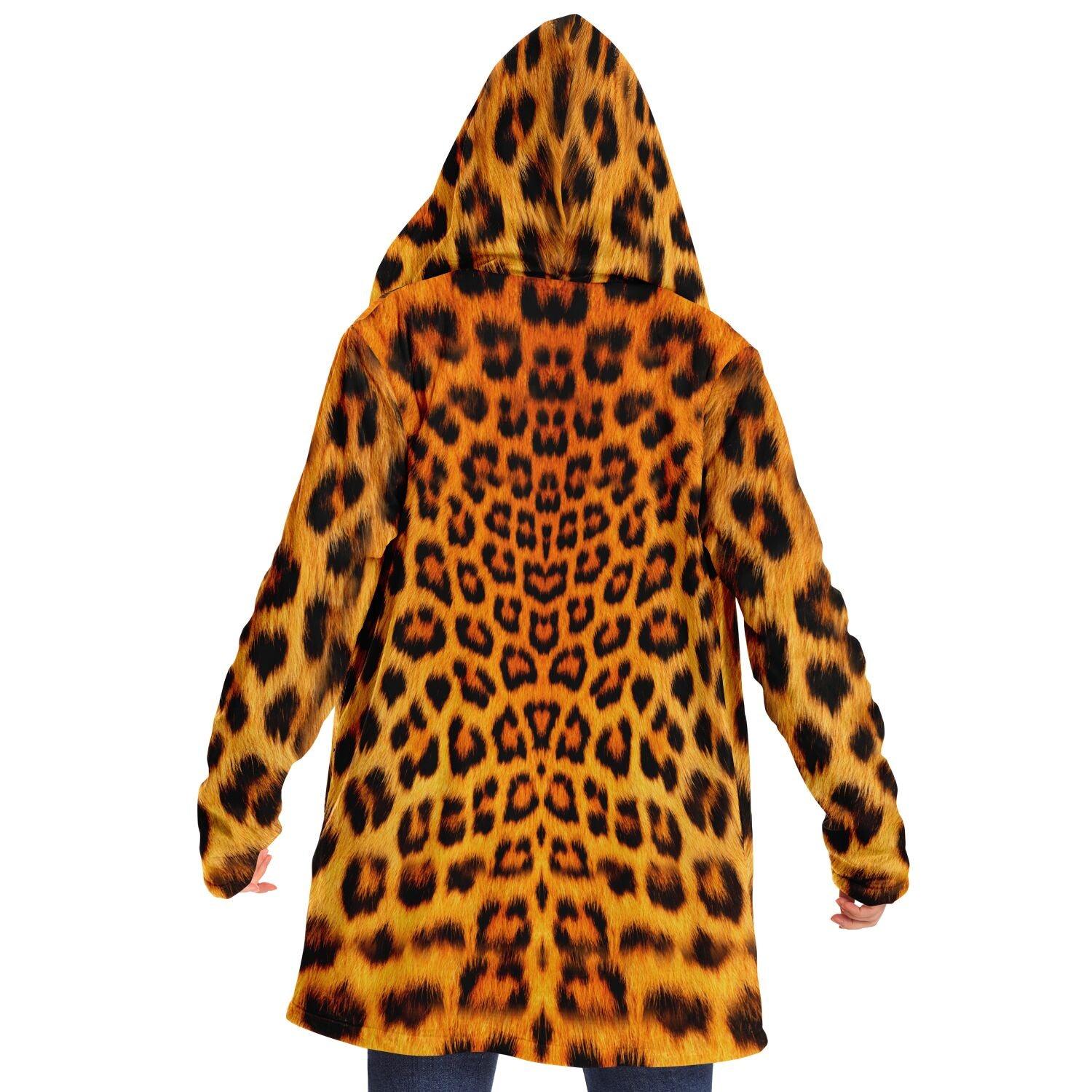 Luxurious Fashionable Leopard Print Cloak with Hood - ELIVIOR