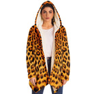 Luxurious Fashionable Leopard Print Cloak with Hood - ELIVIOR