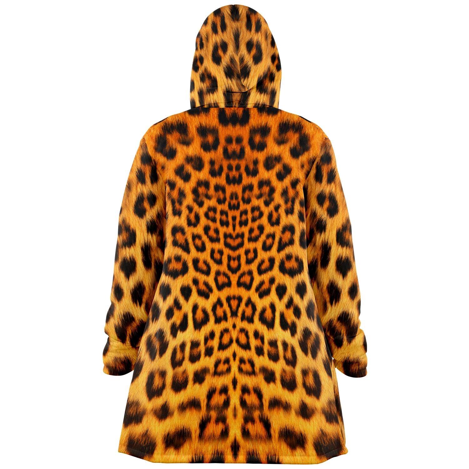 Luxurious Fashionable Leopard Print Cloak with Hood - ELIVIOR