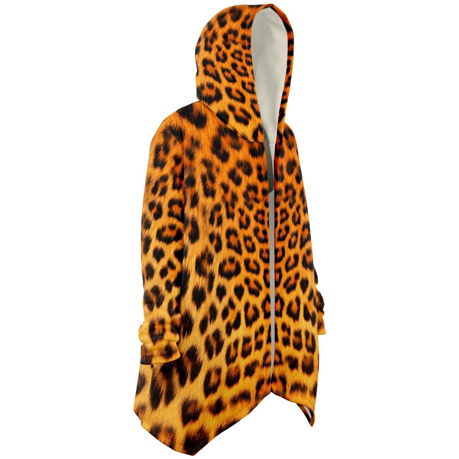 Luxurious Fashionable Leopard Print Cloak with Hood - ELIVIOR