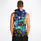 Drop Arm Hoodie with Bold Abstract Celestial Print - ELIVIOR
