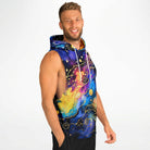 Drop Arm Hoodie with Bold Abstract Celestial Print - ELIVIOR