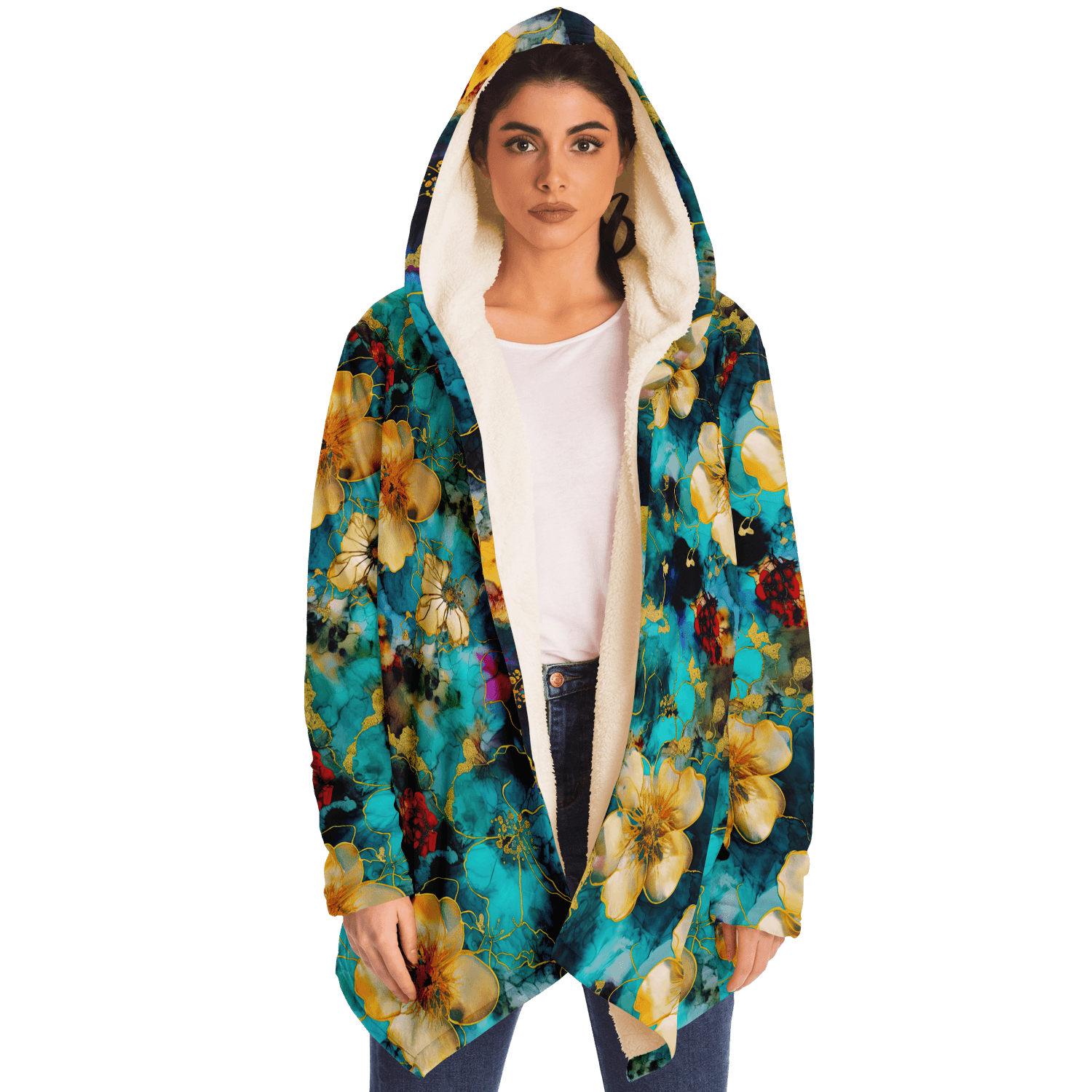 Fashionable Vibrant Luxurious Cloak with Hood - ELIVIOR