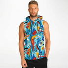 Picasso Fashion Drop Arm Sleeveless Hoodie - ELIVIOR