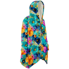 Stylish Gold Ink Flowers Luxurious Cloak with Hood - ELIVIOR